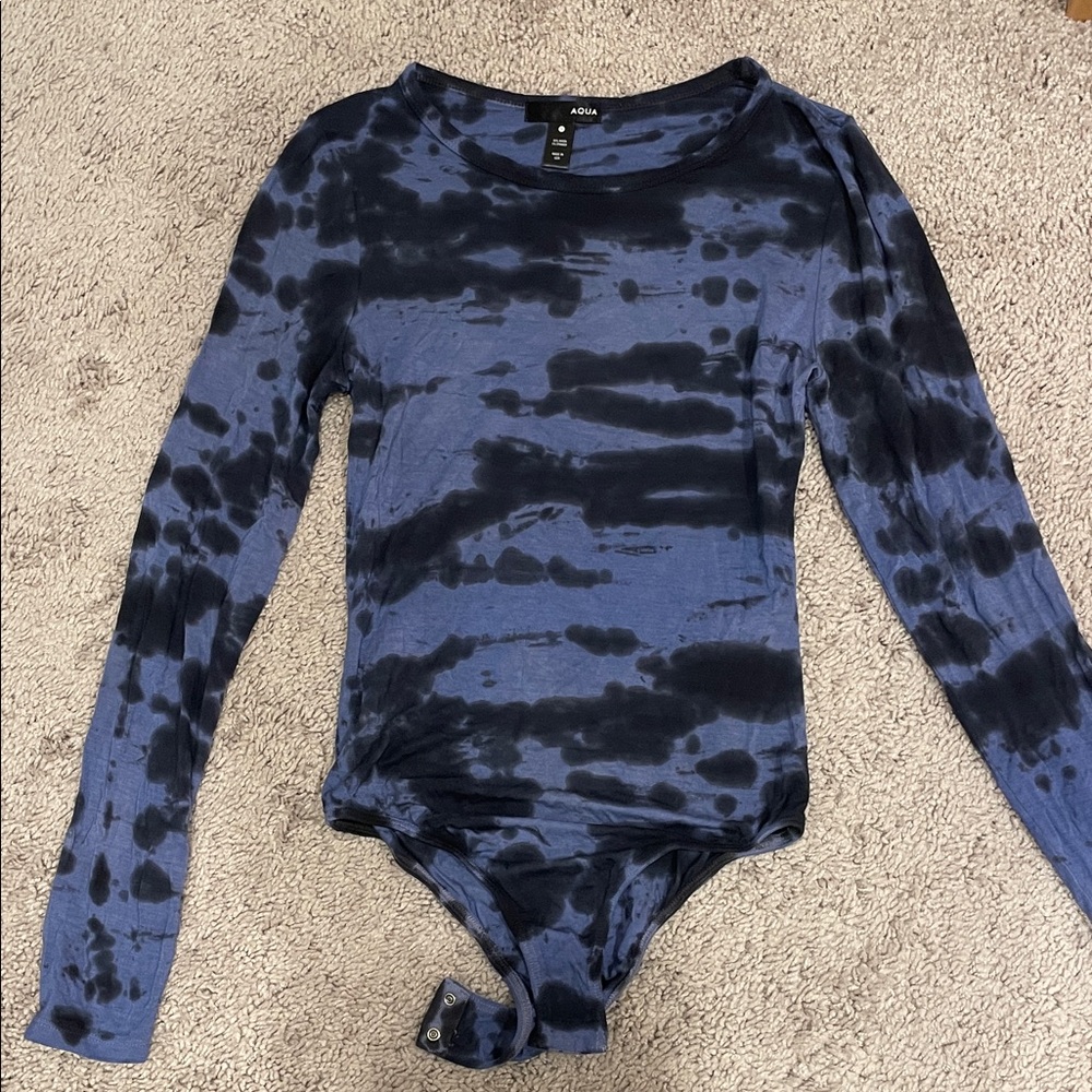 Aqua Tie-Dye Long Sleeve Bodysuit